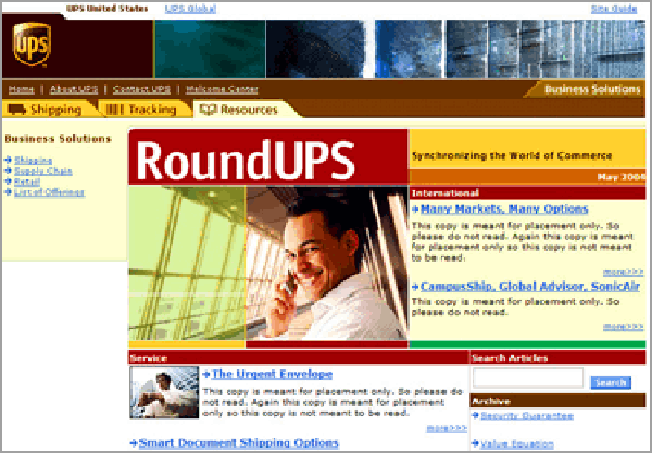 UPS RoundUPS website