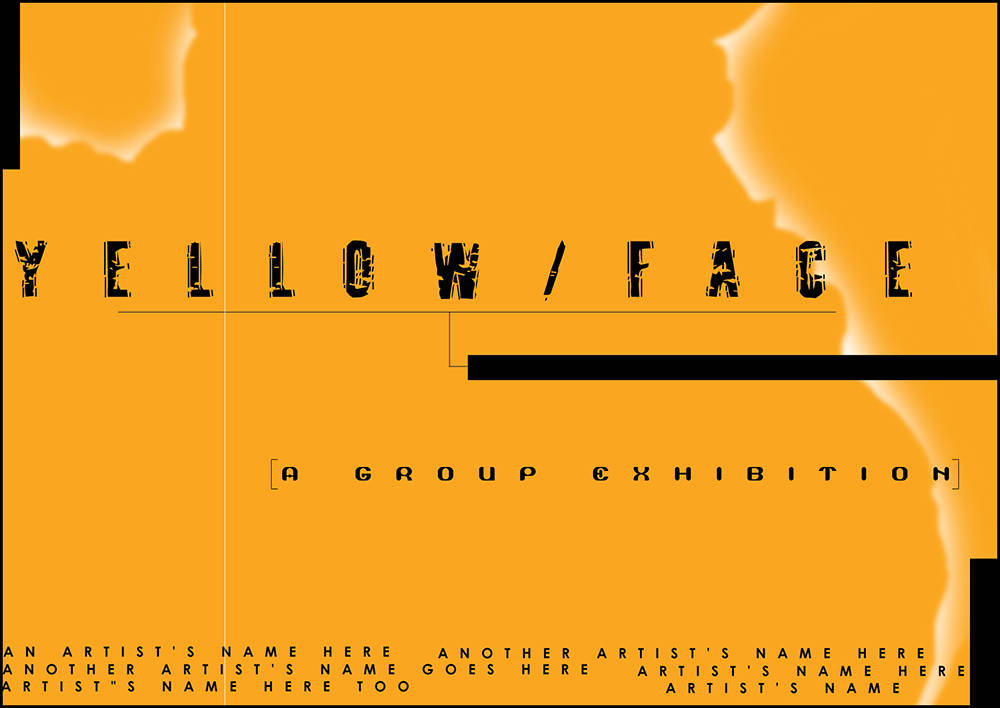 Yellow/Face Art Gallery show postcard